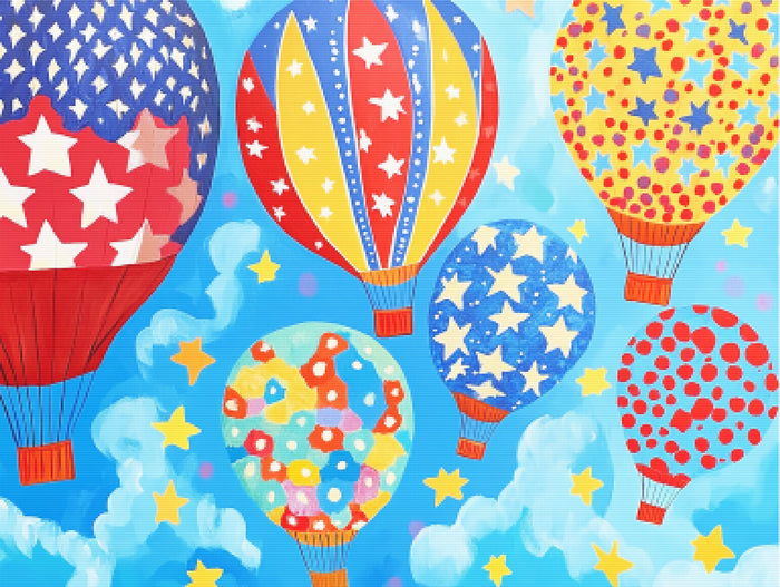 Patriotic Patterns America Hot Air Balloons