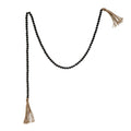 Paulownia Wood Bead Garland w/ Jute Tassels
