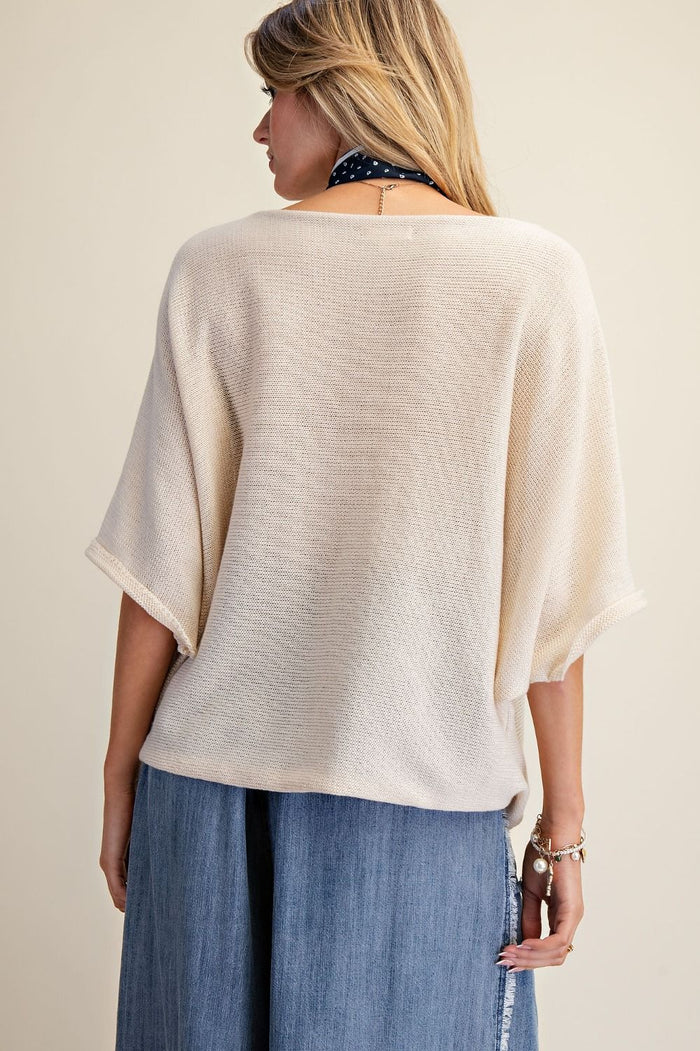 Peace of Mind Lightweight Boatneck Sweater - Natural