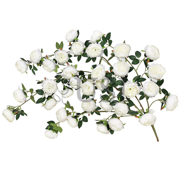 Peony Hanging Flower Cluster Bush x34, 48in, Cream White