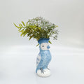 Blue parrot-shaped vase