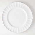 White Petal Stoneware Dinner Plate, 11.25" diameter, with scalloped edges and glazed ceramic finish.