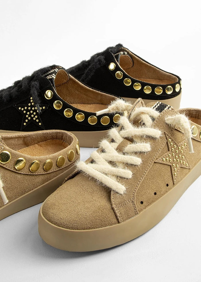 Pia Camel Suede Slip On Sneaker
