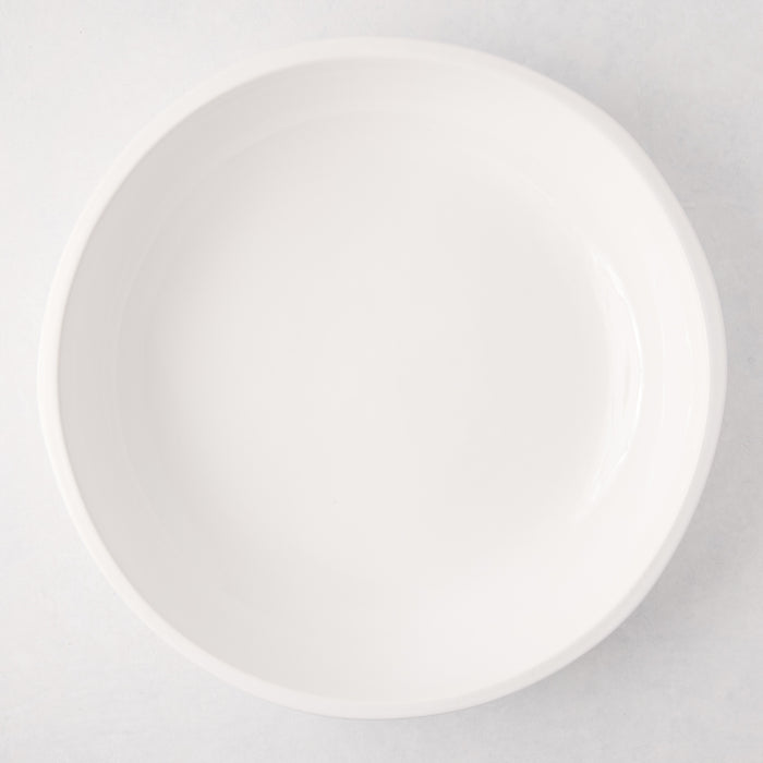Large, round, white ceramic Piatto Riso serve bowl with a smooth, glazed finish.