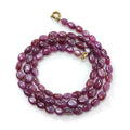 Pink Sapphire Smooth Beads Necklace