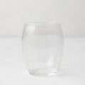 Clear 18oz Poolside Acrylic Stemless Wine Glass with a sturdy bottom and smooth lip.