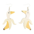 Banana peel-shaped earrings