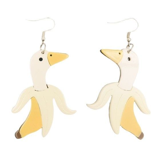 Banana peel-shaped earrings