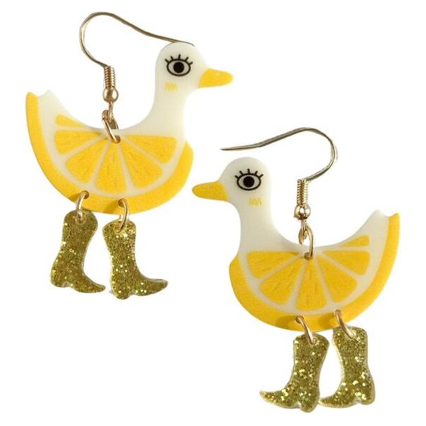 lemon duck unique earrings