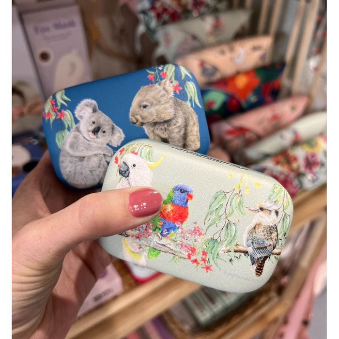 Popcorn Blue Australian Birds Mini Travel Case 9cm