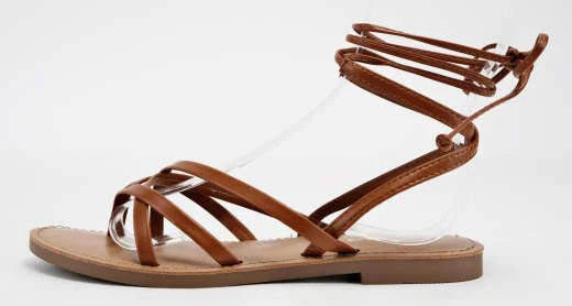 Positano Tan Lace-Up Sandals