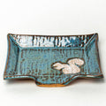 Pottery - White Squirrel Handmade Ceramic Blue Soap Dish