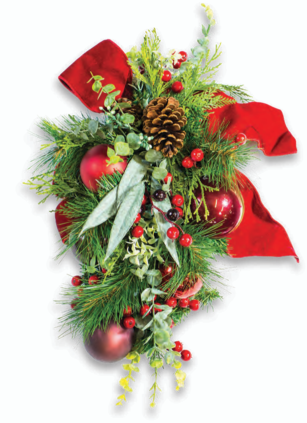 24" / Unlit / Botanical Elegance Red