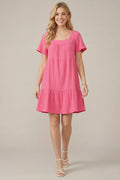 Pretty in Pink Short Sleeve Gauze Dress
