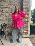 Put a Pin in it Pin Tucked Short Sleeve Top - Curvy