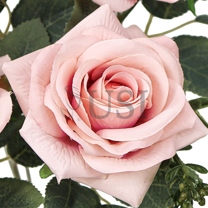 Queen Tea Rose Flower Bush w Filler x7, 17in, Blush Pink