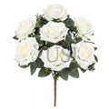 Queen Tea Rose Flower Bush w Filler x7, 17in, Cream White