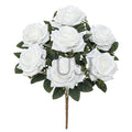 Queen Tea Rose Flower Bush w Filler x7, 17in, White