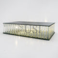 Rectangle Mirror Top LED Column Cake Stand, 18in, Clear