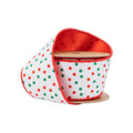Red and Green Polka Dots Velvet Ribbon, 2.5" X 10YD