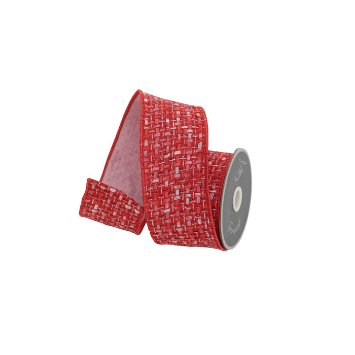 Red Valentine's Tweed Ribbon, 2.5" X 5YD