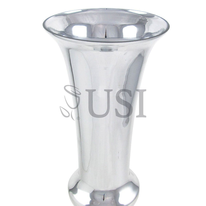 Regal Bell Drop Trumpet Glass Vase, 26in, Silver