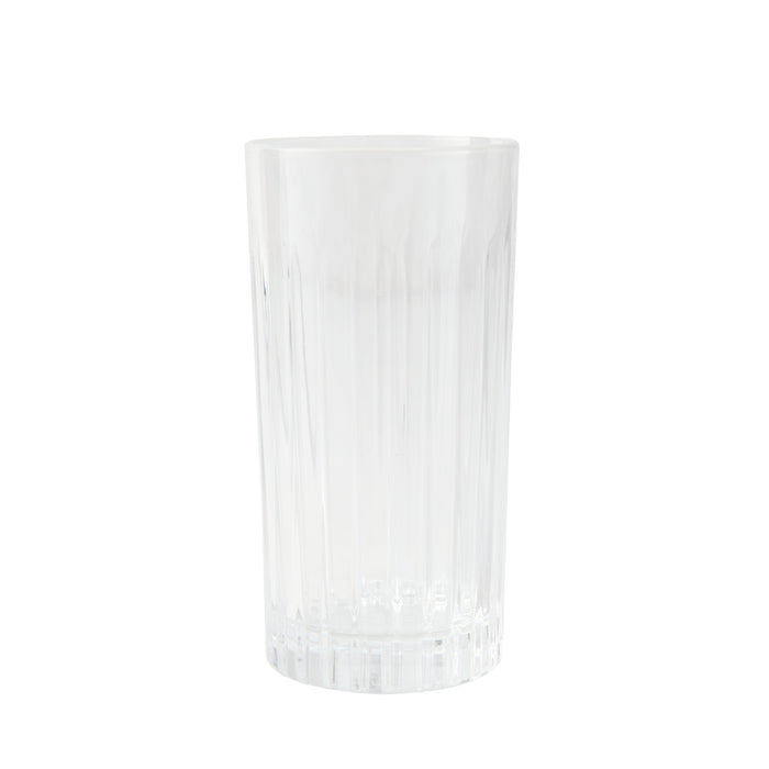 Clear Regent Eco-Crystal High Ball Glass, 6"H, with vertical ridges.