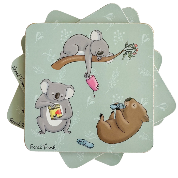 souvenir coasters australian animals