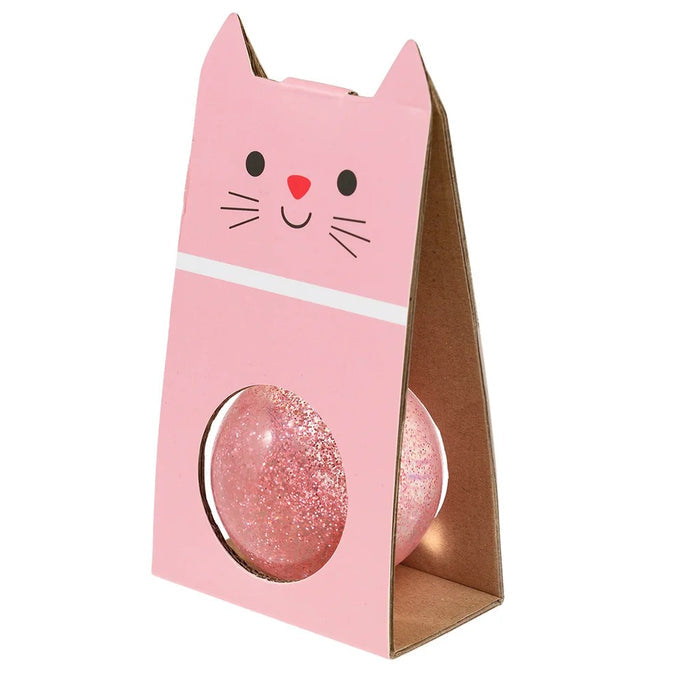 Rex London - Glitter Bouncy Ball - Pink Cat - Mabel & Fox
