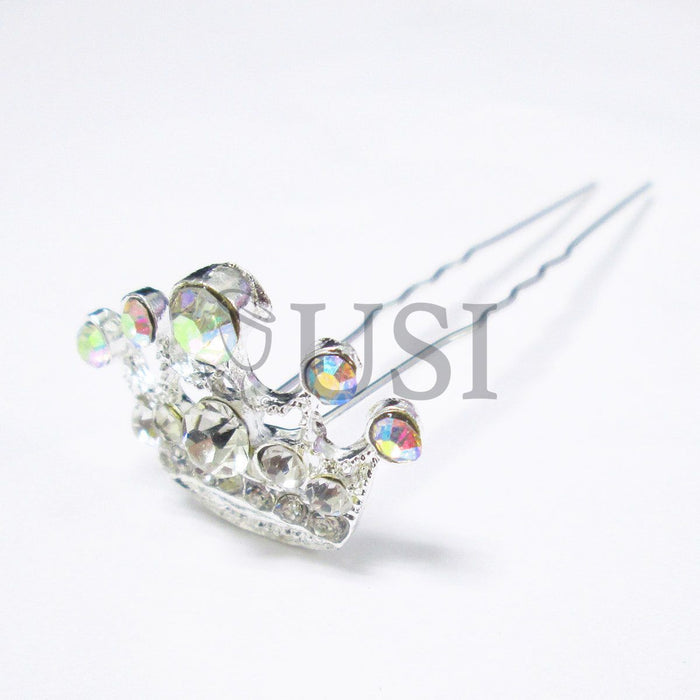 Rhinestone Crown Pins Pack of 20, 2.7in, Crystal