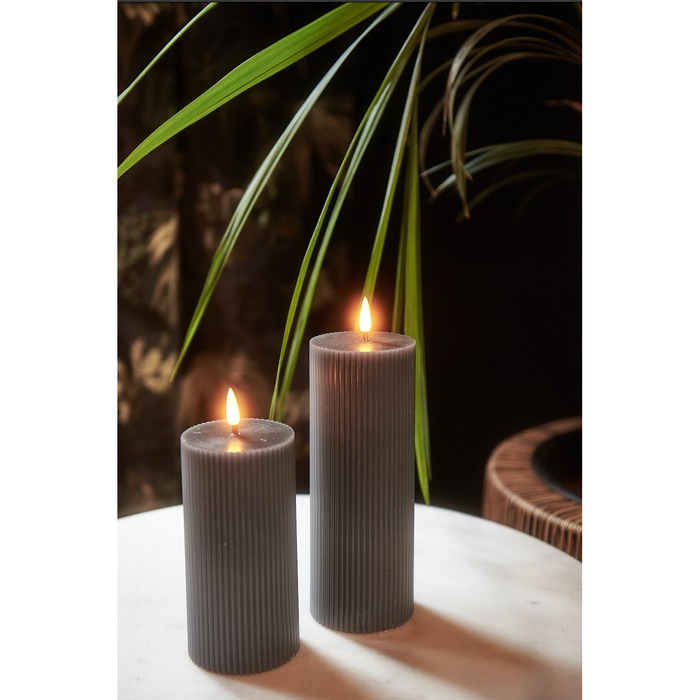 Ribbed Pillar Candles