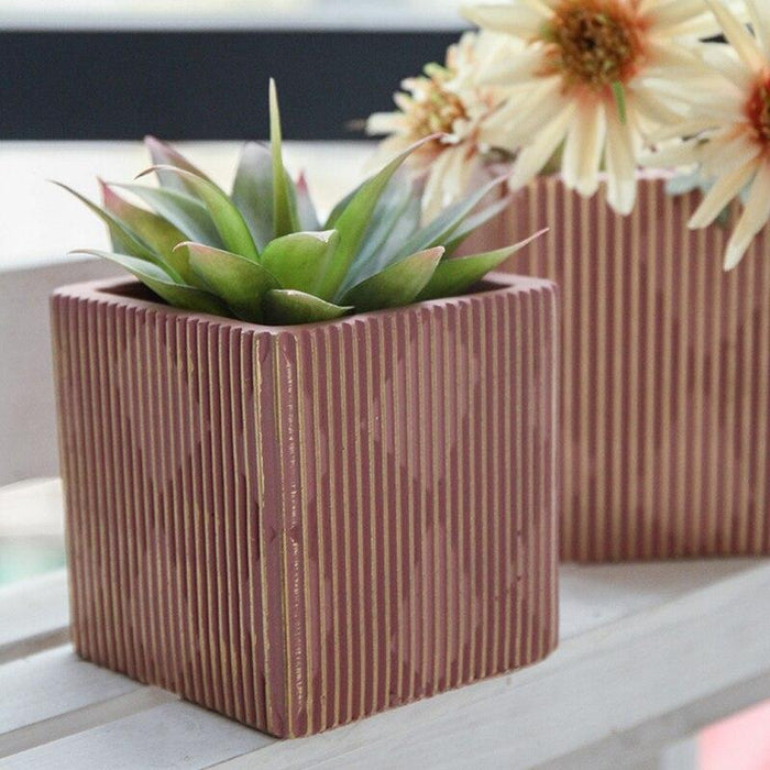 Romb square flowerpot silicone mold - madmolds -