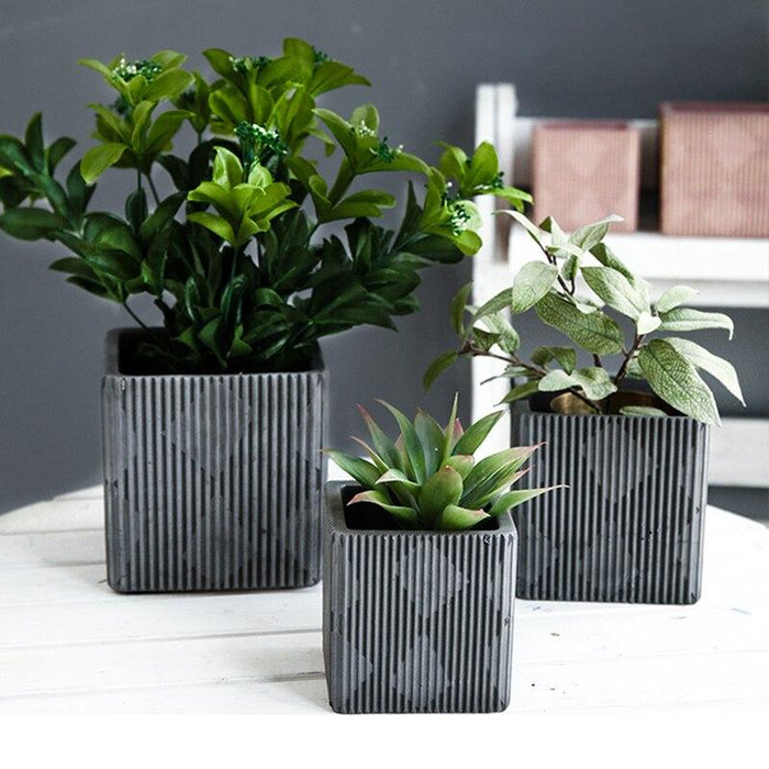 Romb square flowerpot silicone mold - madmolds -
