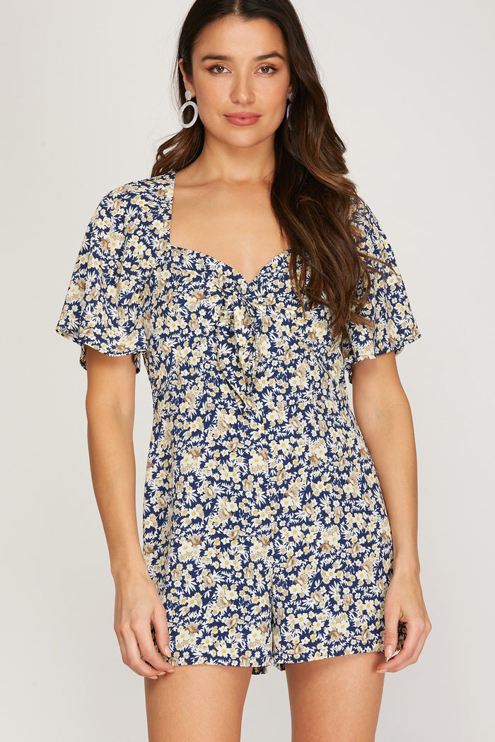 Romp 'n Roll Blue Floral Romper