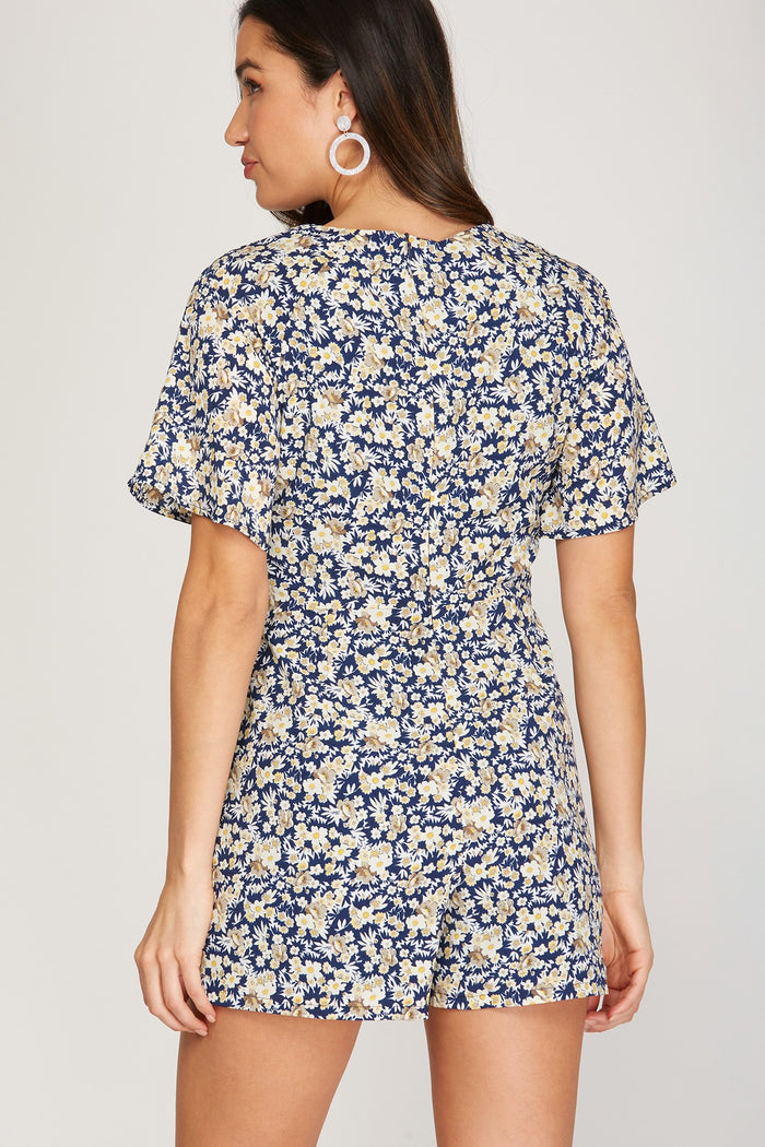 Romp 'n Roll Blue Floral Romper