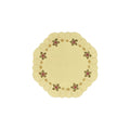 champagne round table linen holly leaves red berries gold stars embroidery Funke Germany