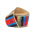 Royal Plaid with Gold Dupioni Backing Ribbon, 2.5" X 10YD