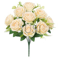 Royal Rose Flower Bush w Filler x9, 17in, Champagne Peach