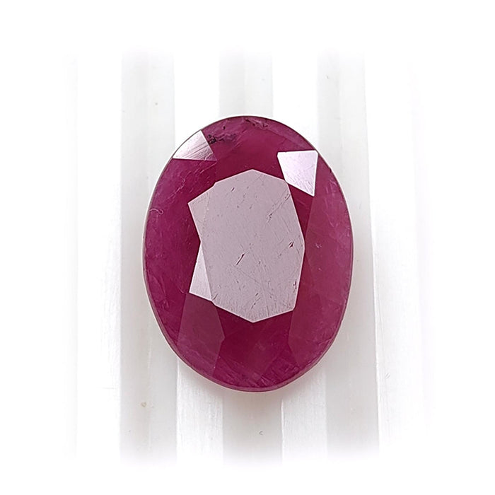 Ruby Gemstone Faceted Cut: 10.60cts Natural Untreated Unheated Red Ruby Oval Shape 17*13mm 1pc for Jewelry July Birthstone