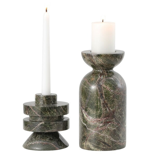 S/2 Marble Candle Holders
