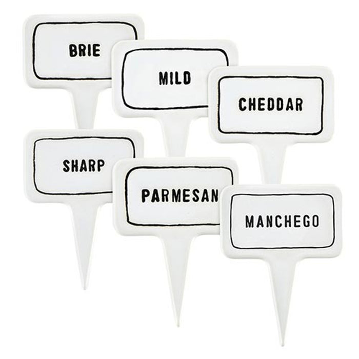 S/6 Ceramic Cheese Markers