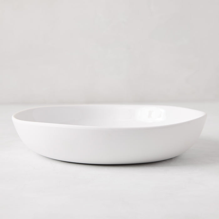 Sandia White Outdoor Melamine Soup Bowl, 8.3" diameter, with matte exterior and glossy interior.