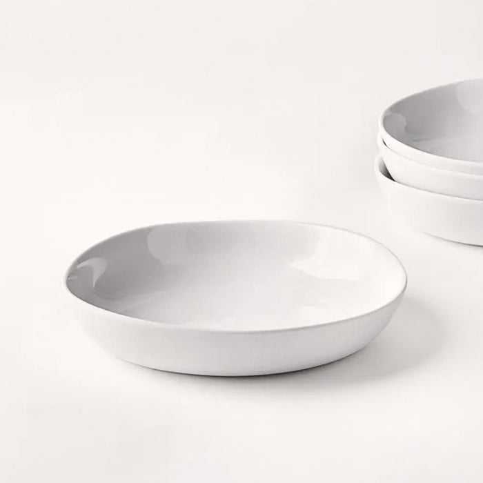 Sandia White Outdoor Melamine Soup Bowl, 8.3" diameter, with matte exterior and glossy interior.