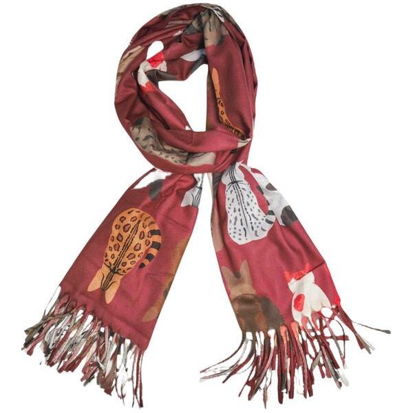 red cat scarf for cat lady