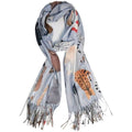 grey scarf  with cat prints