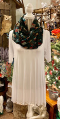 Scarf - Viscose Infinity Scarf with Owl Design