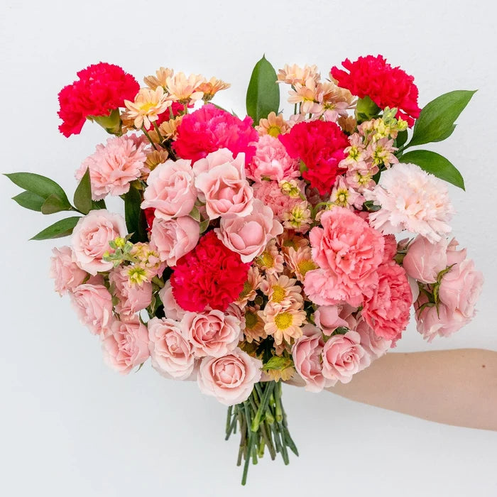 Shades Of Pink Flower Bouquet Hand - Image