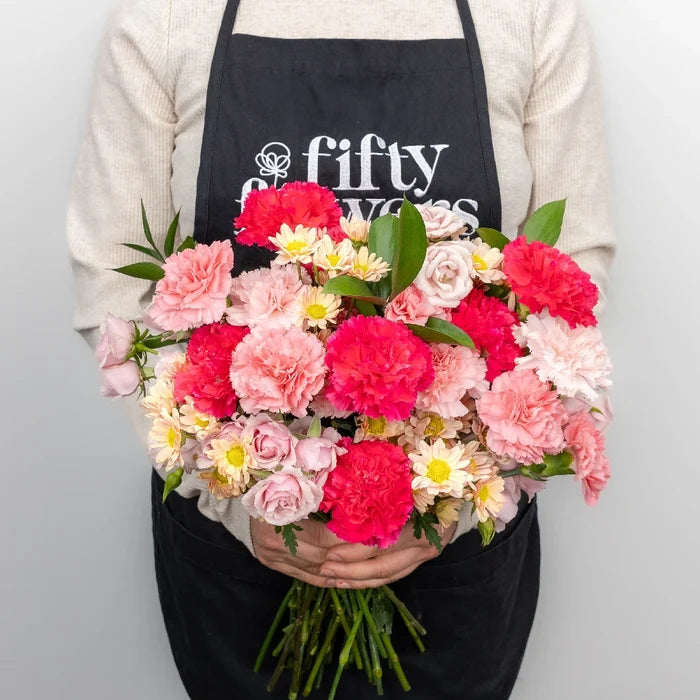 Shades Of Pink Flower Bouquet Apron - Image