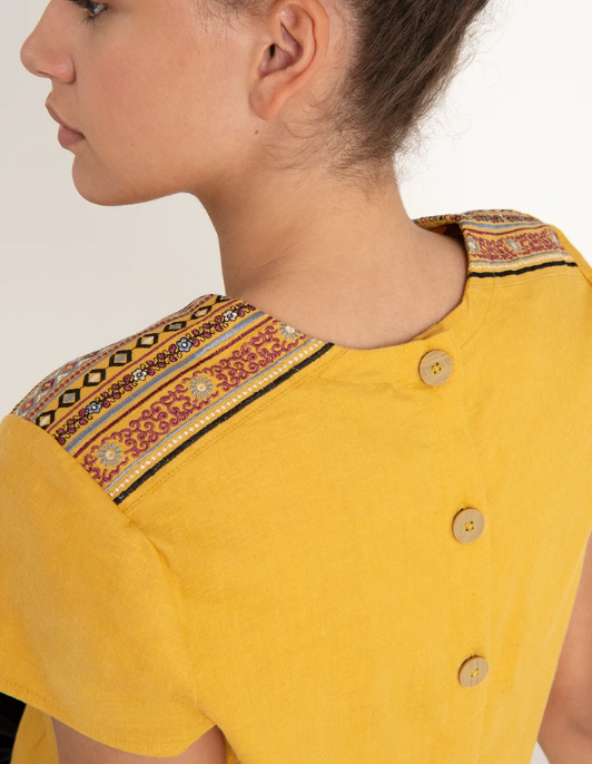 Sherpa - Kiran Embroiderered Hemp Top