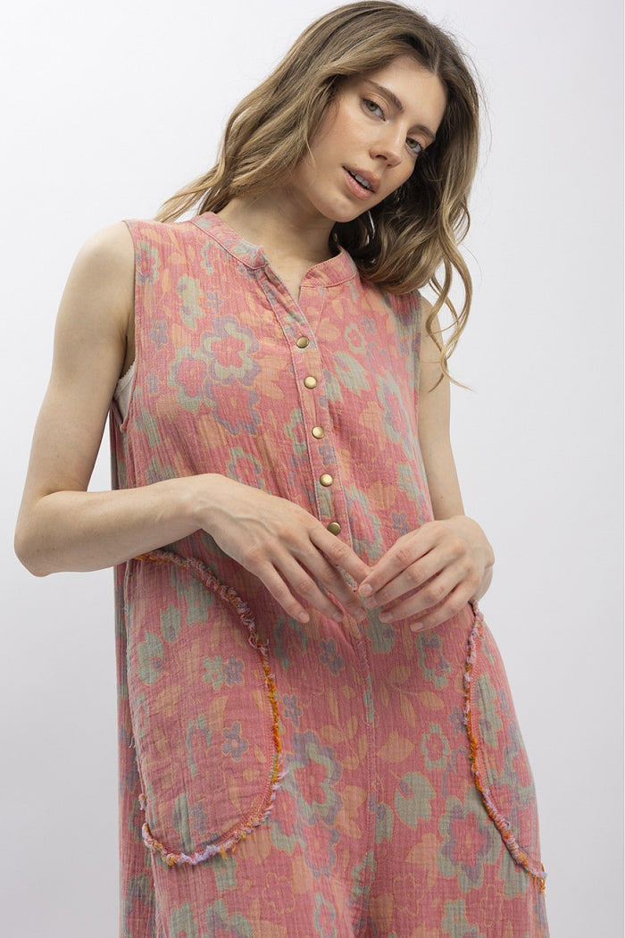 She's so Lucky Reversible Sleeveless Gauze Jumpsuit